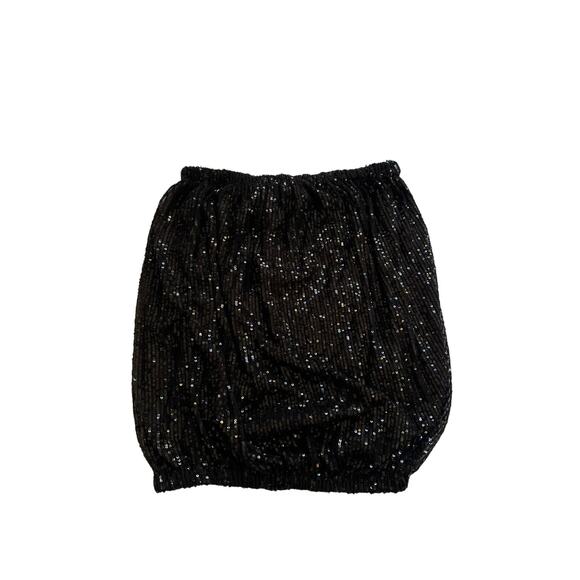 READ Sofia Italy Black Sequin Embellished Tube Top Womens Y2K Party Glam Italy - Picture 1 of 11
